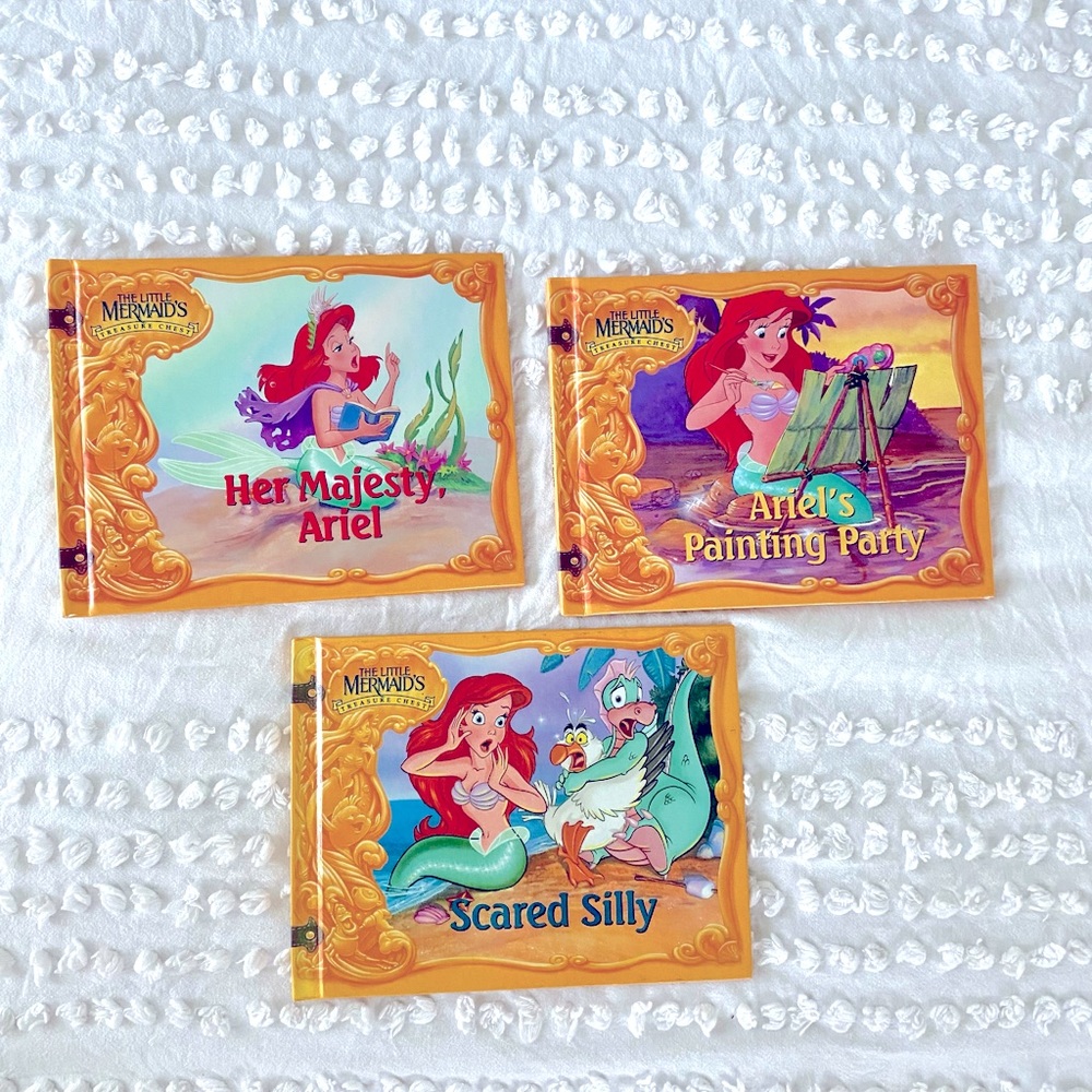 Vintage The Little Mermaid treasure chest books. Three books included.